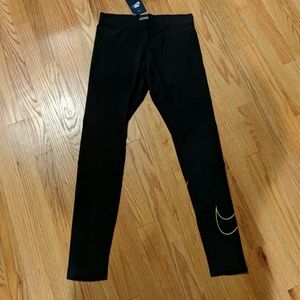 NWT Nike Swoosh Leggings (Pink to yellow graident)
